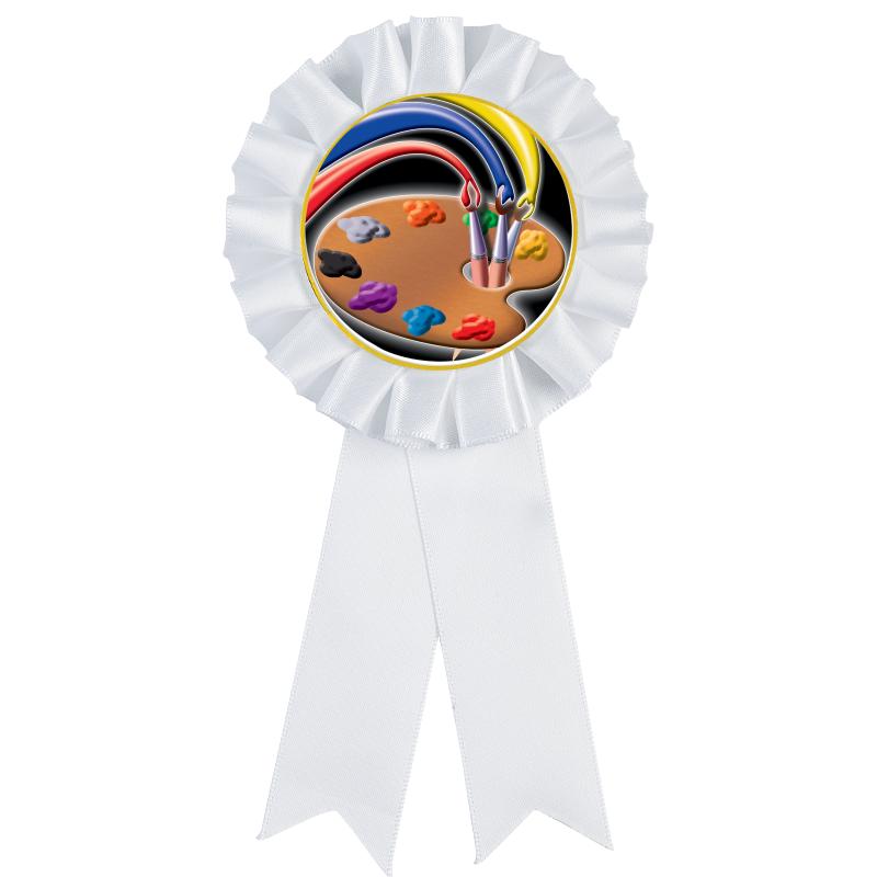 WHITE MYLAR ROSETTES