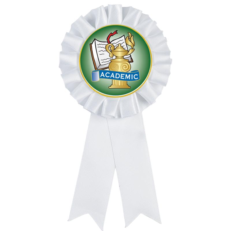 WHITE MYLAR ROSETTES