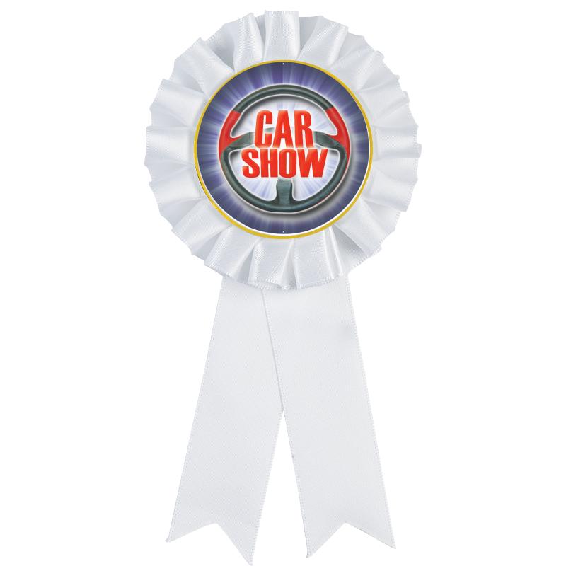 WHITE MYLAR ROSETTES