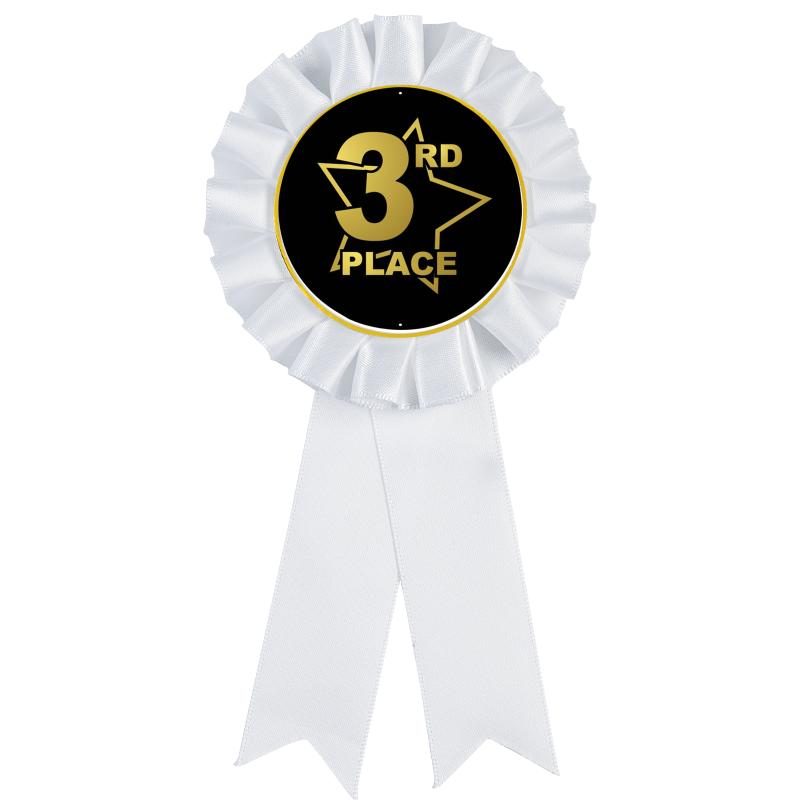 WHITE MYLAR ROSETTES