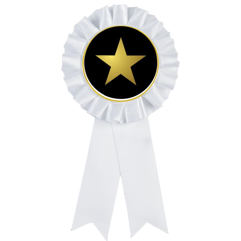 WHITE MYLAR ROSETTES