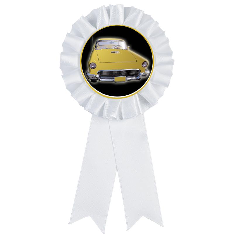 WHITE MYLAR ROSETTES