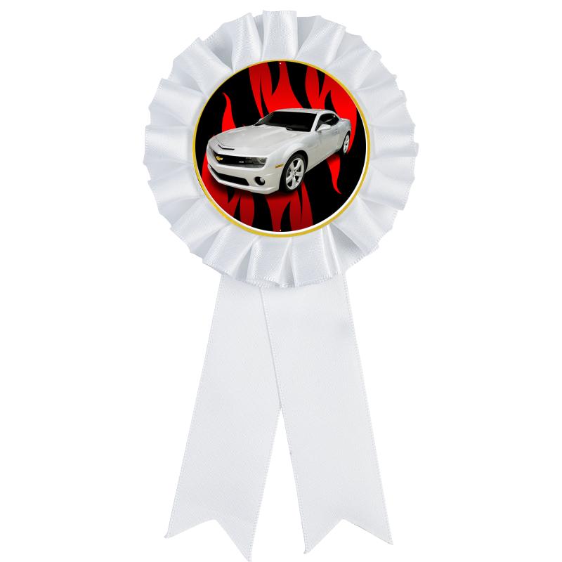WHITE MYLAR ROSETTES
