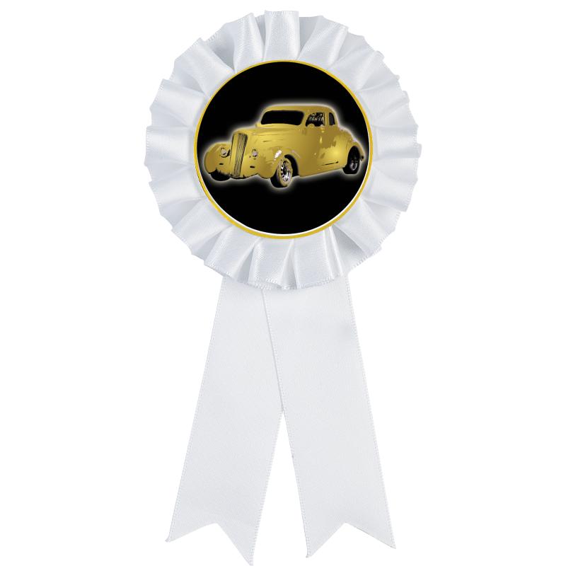 WHITE MYLAR ROSETTES