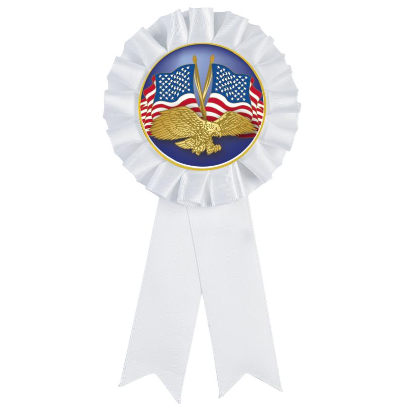 WHITE MYLAR ROSETTES