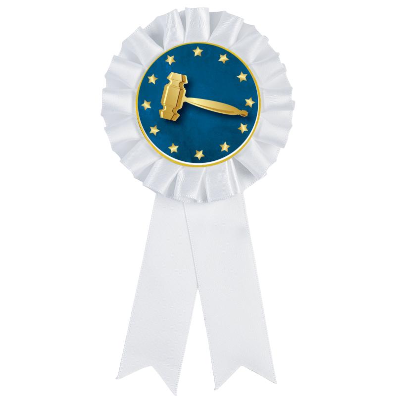 WHITE MYLAR ROSETTES