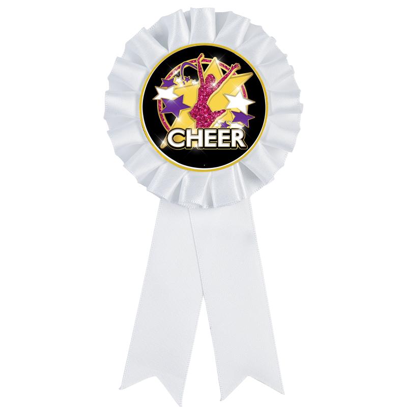 WHITE MYLAR ROSETTES