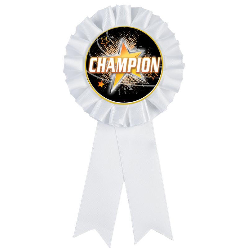 WHITE MYLAR ROSETTES