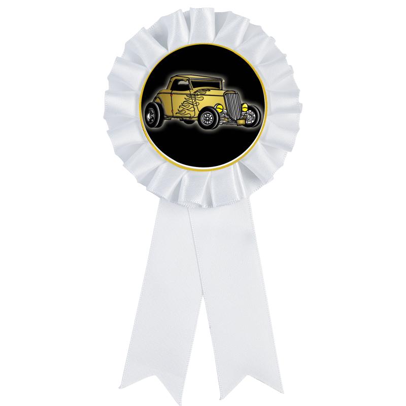 WHITE MYLAR ROSETTES