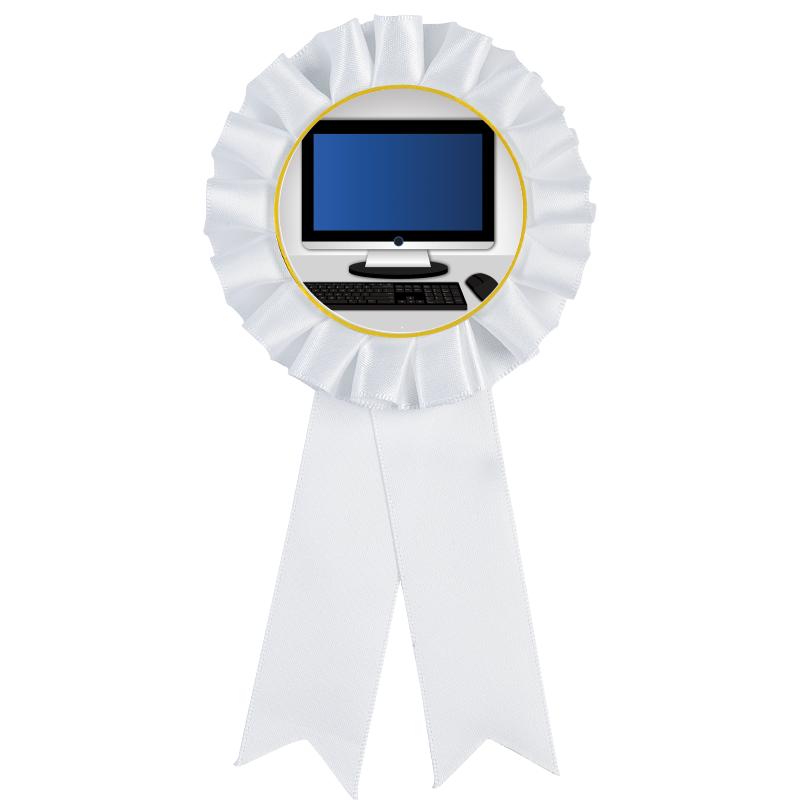 WHITE MYLAR ROSETTES