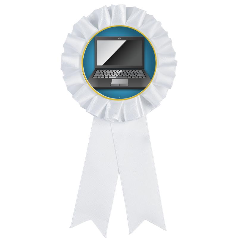 WHITE MYLAR ROSETTES