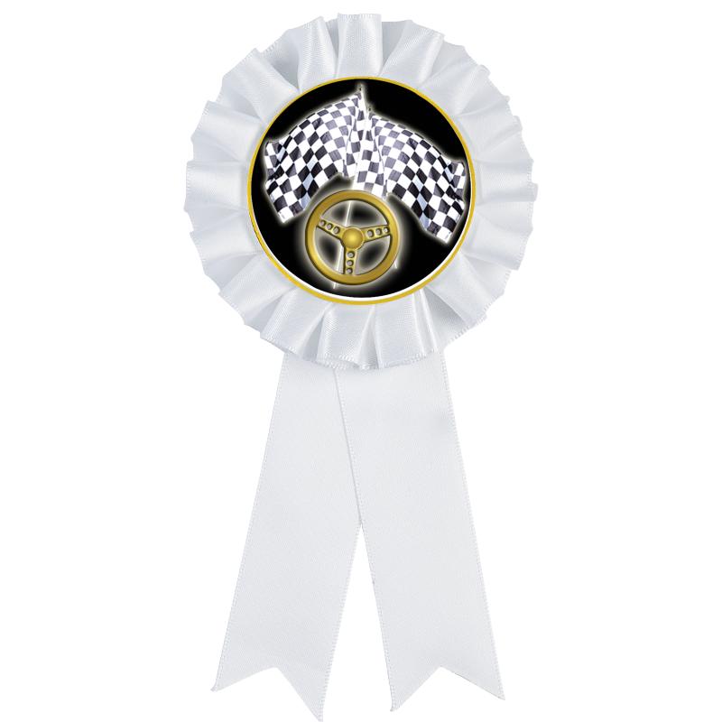 WHITE MYLAR ROSETTES