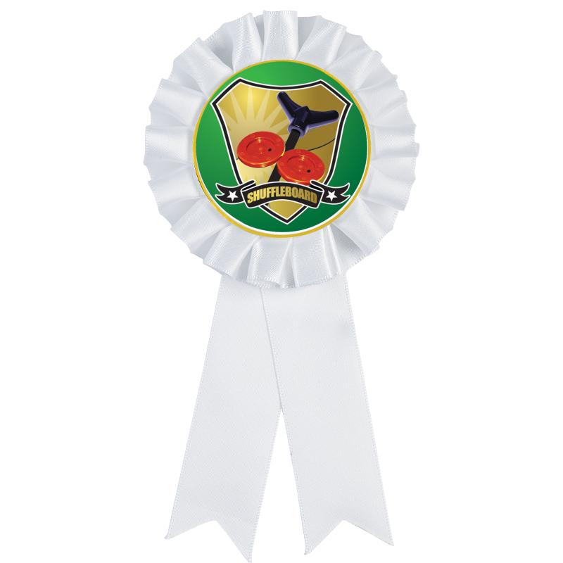WHITE MYLAR ROSETTES
