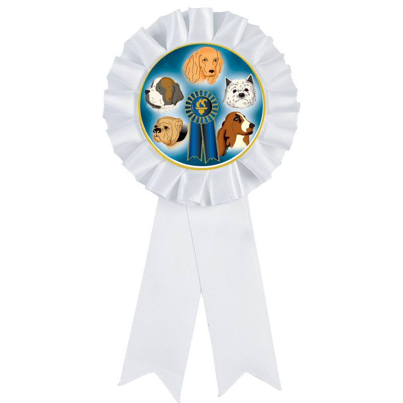 WHITE MYLAR ROSETTES