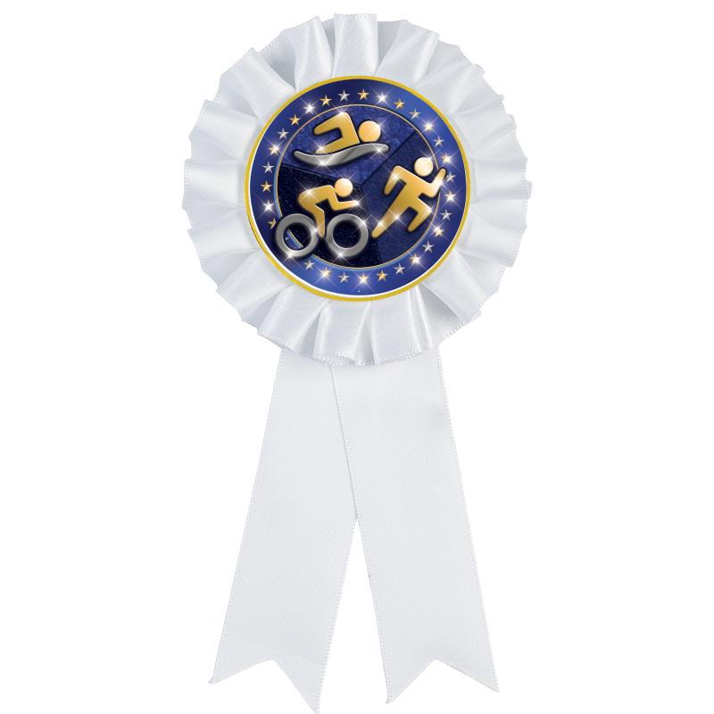 WHITE MYLAR ROSETTES