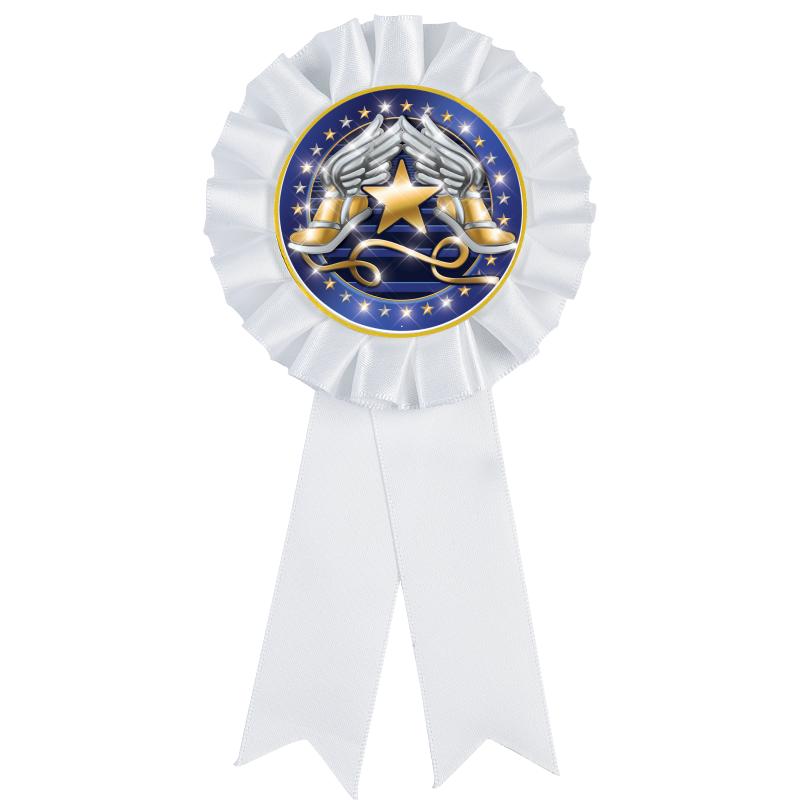 WHITE MYLAR ROSETTES