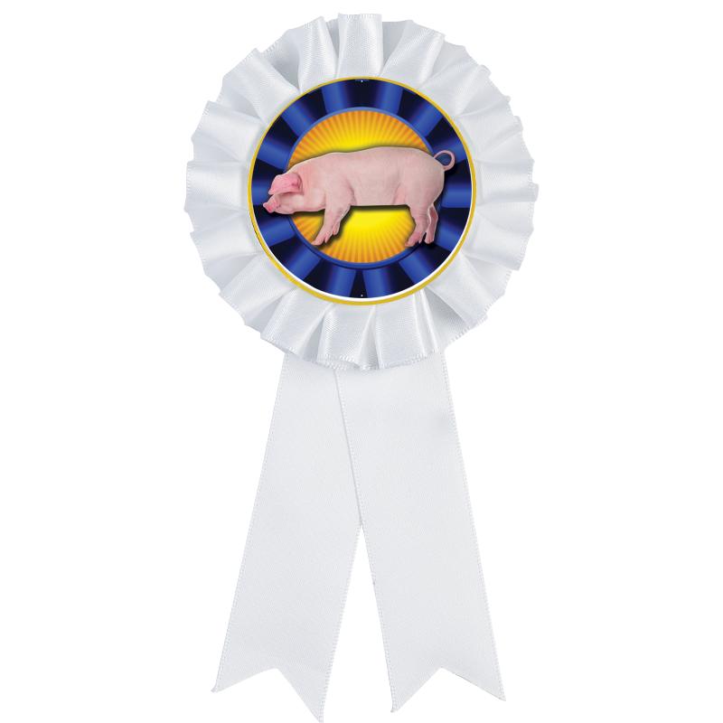 WHITE MYLAR ROSETTES