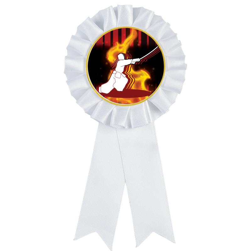 WHITE MYLAR ROSETTES