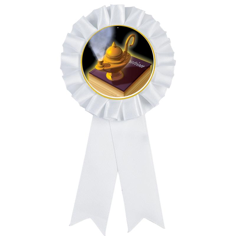 WHITE MYLAR ROSETTES