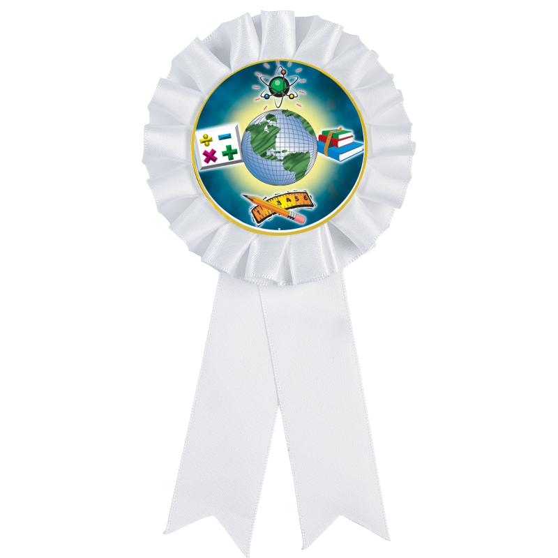 WHITE MYLAR ROSETTES