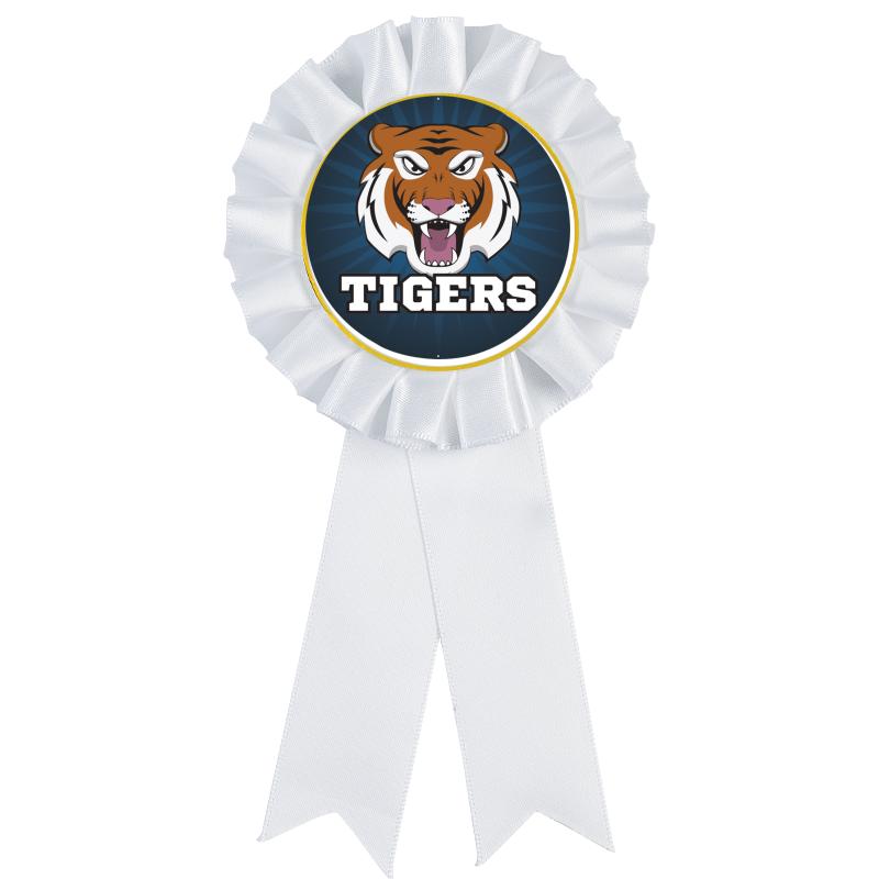 WHITE MYLAR ROSETTES