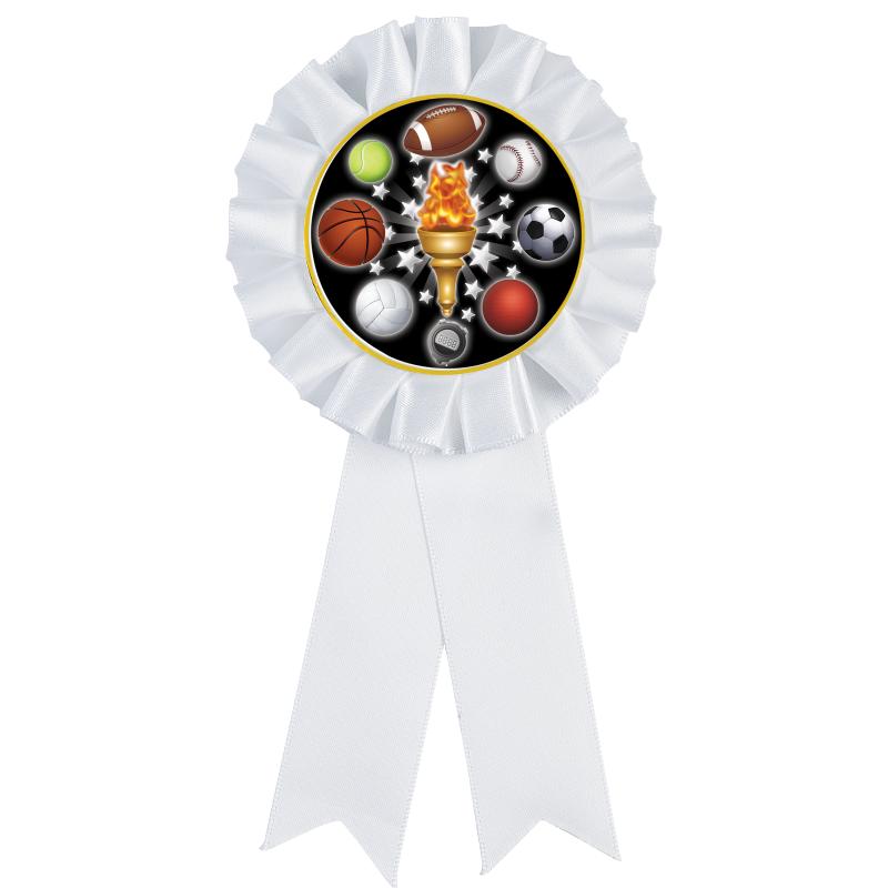 WHITE MYLAR ROSETTES