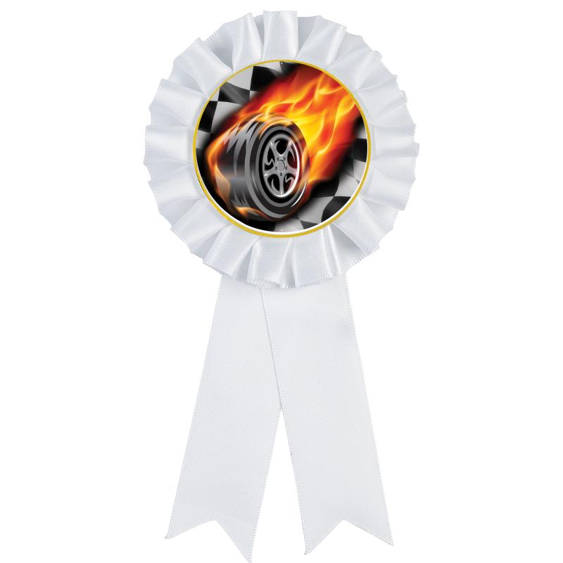 WHITE MYLAR ROSETTES