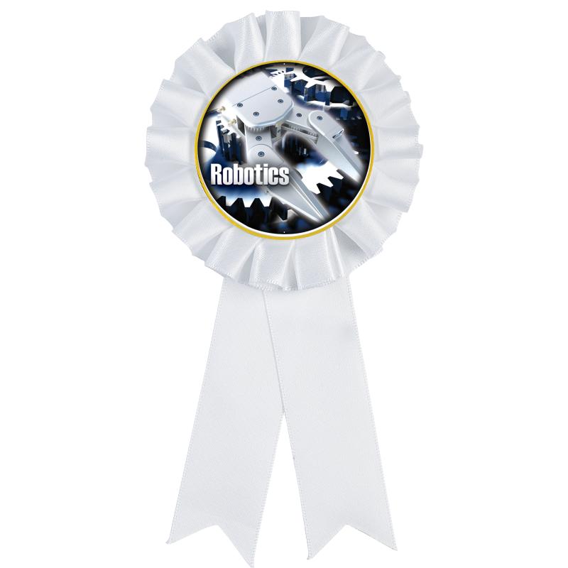 WHITE MYLAR ROSETTES
