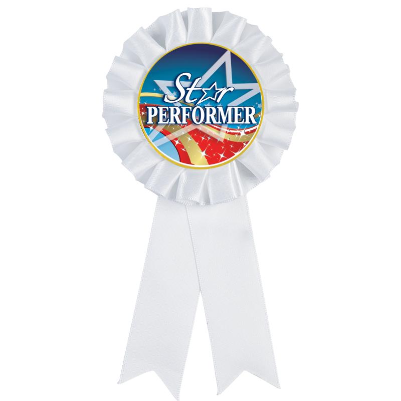 WHITE MYLAR ROSETTES