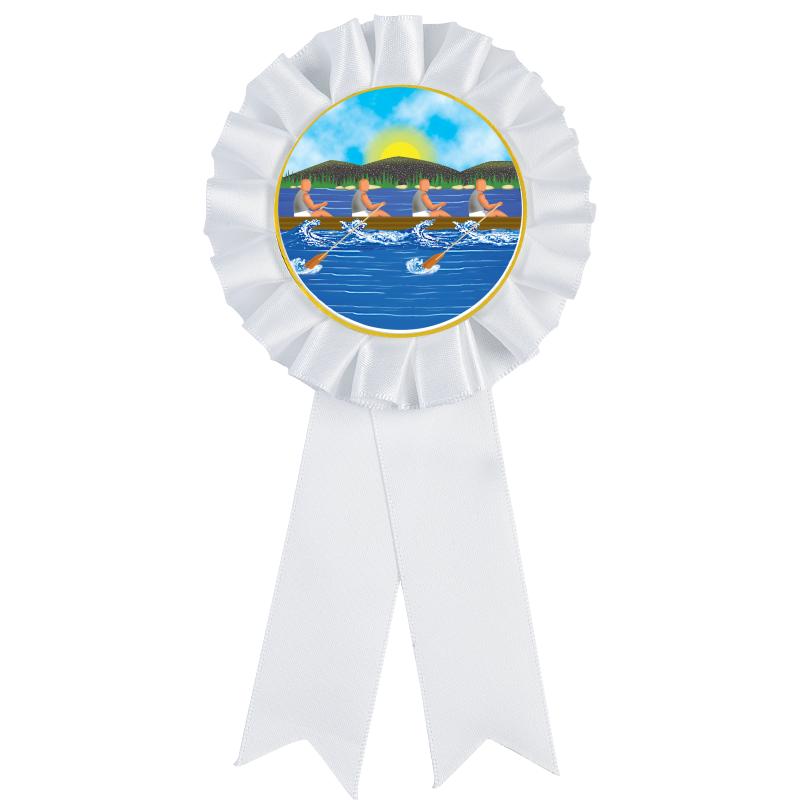 WHITE MYLAR ROSETTES