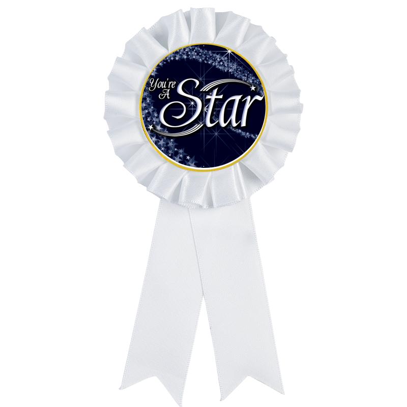 WHITE MYLAR ROSETTES