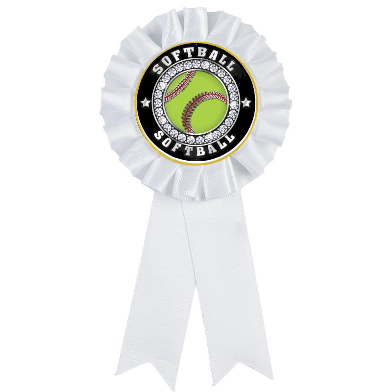 WHITE MYLAR ROSETTES