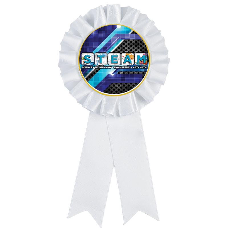 WHITE MYLAR ROSETTES