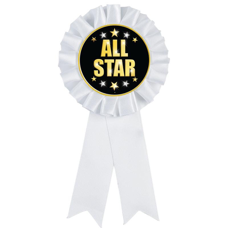 WHITE MYLAR ROSETTES