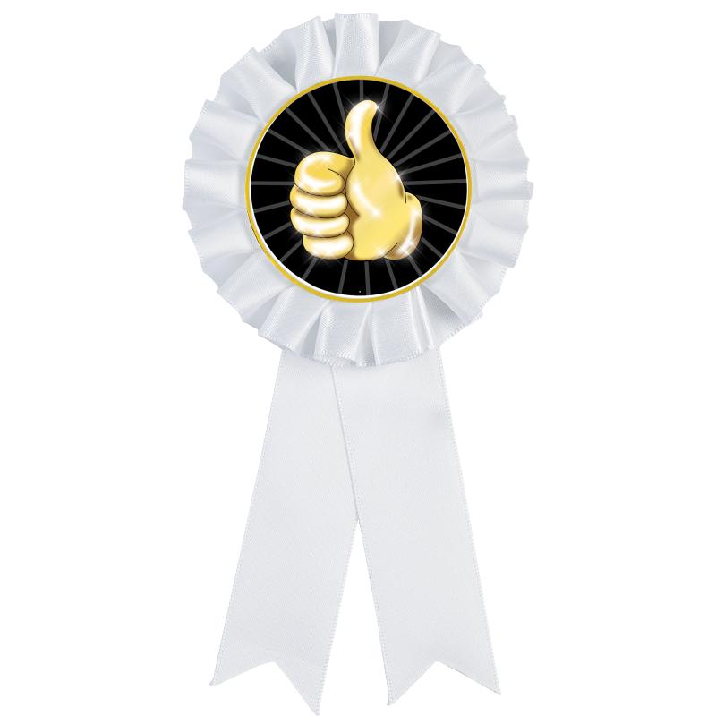 WHITE MYLAR ROSETTES