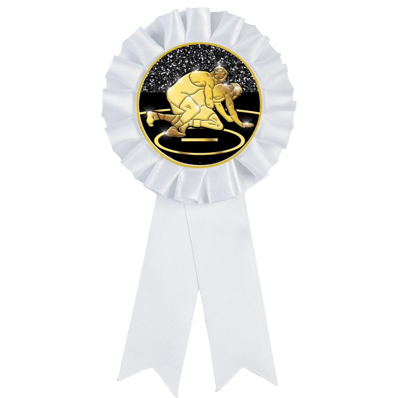 WHITE MYLAR ROSETTES