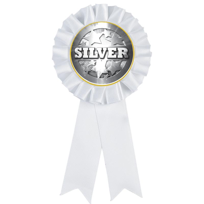 WHITE MYLAR ROSETTES