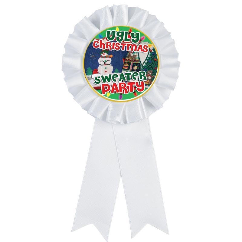 WHITE MYLAR ROSETTES