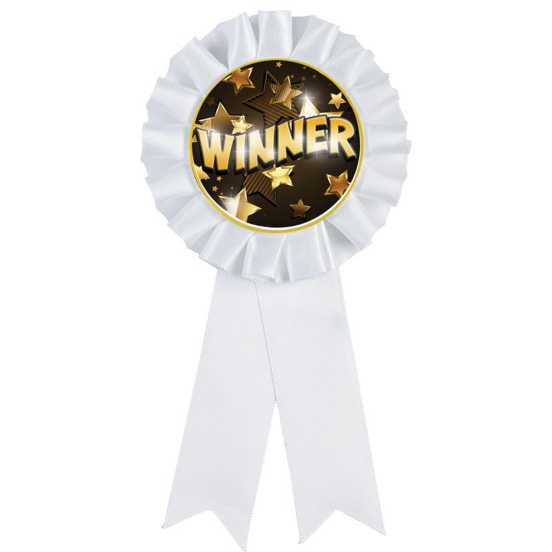 WHITE MYLAR ROSETTES