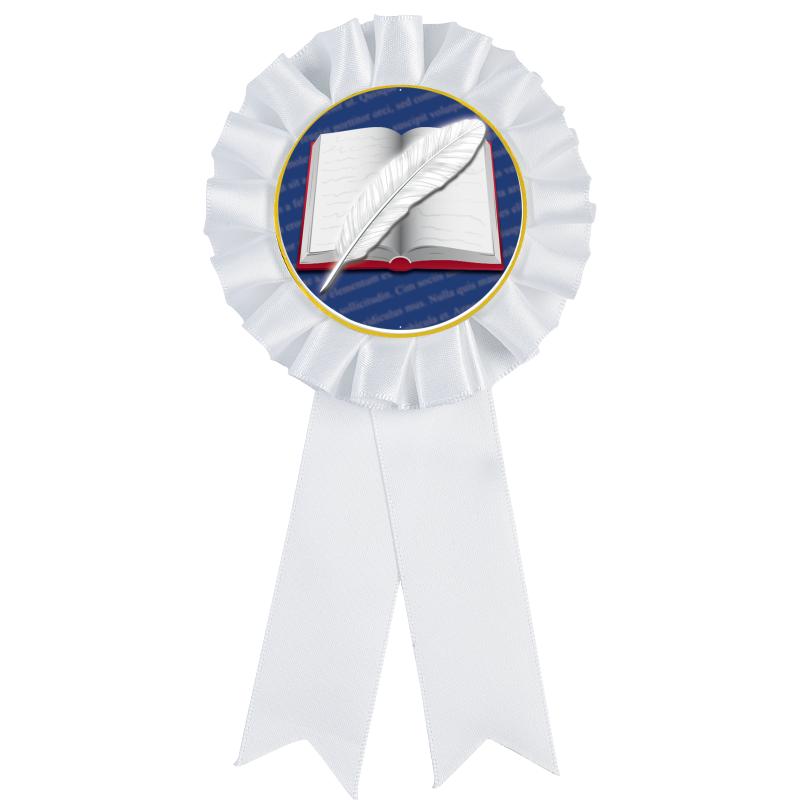 WHITE MYLAR ROSETTES