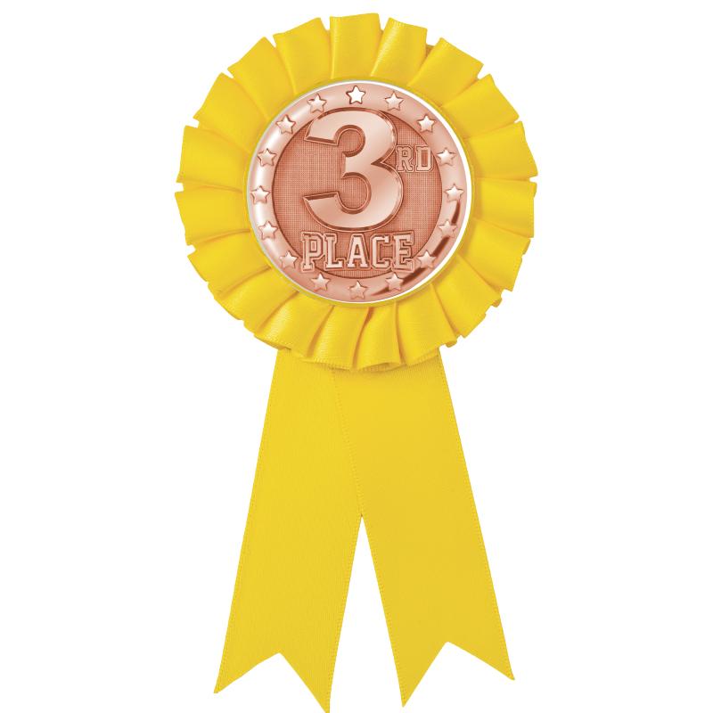 YELLOW MYLAR ROSETTES