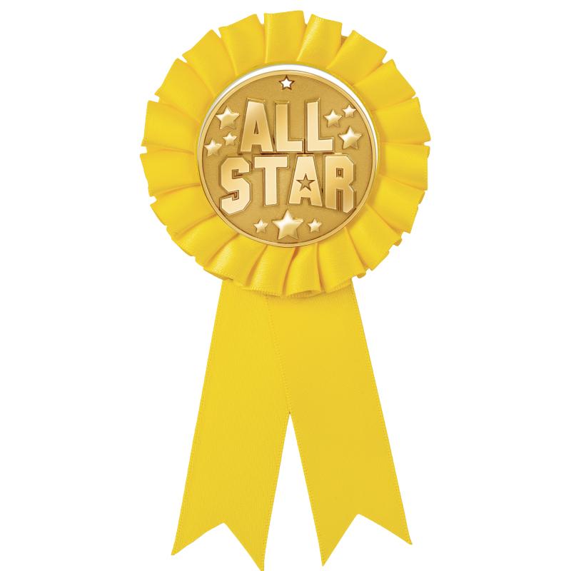 YELLOW MYLAR ROSETTES