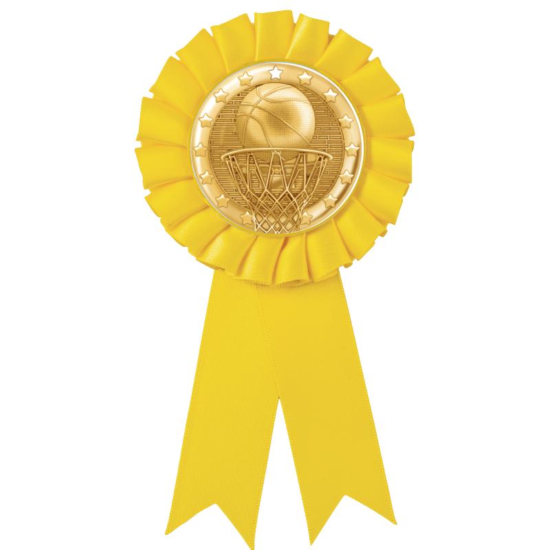 YELLOW MYLAR ROSETTES