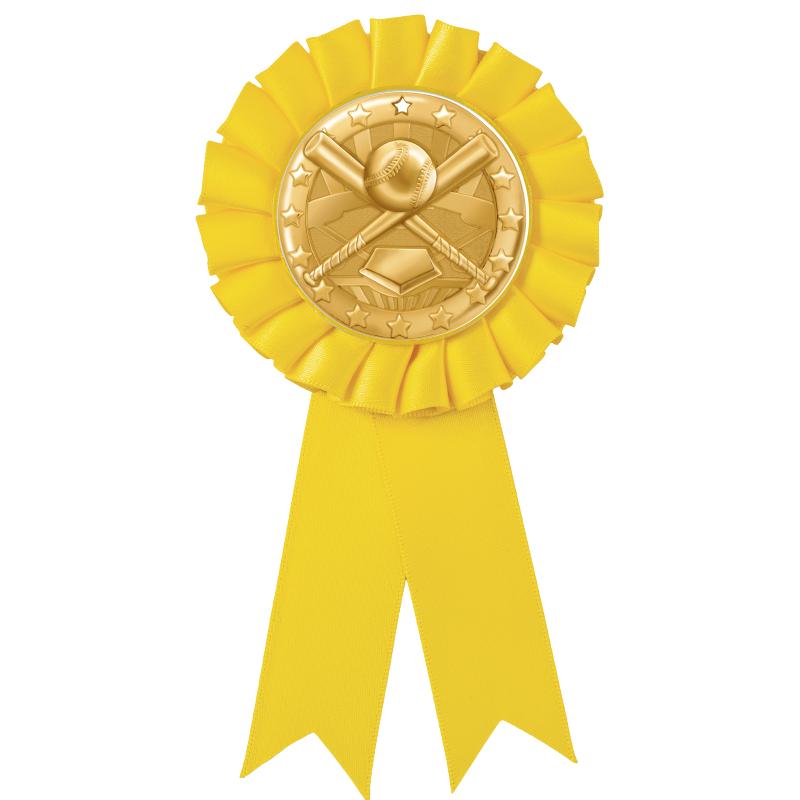 YELLOW MYLAR ROSETTES