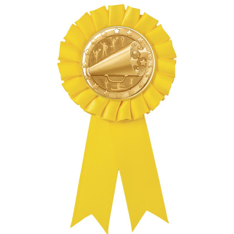 YELLOW MYLAR ROSETTES