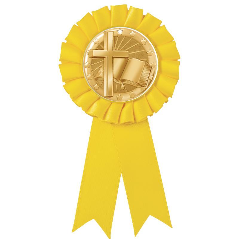 YELLOW MYLAR ROSETTES