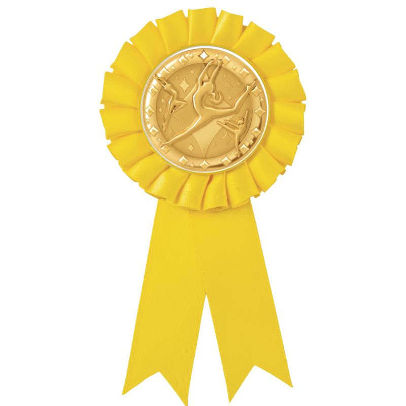 YELLOW MYLAR ROSETTES