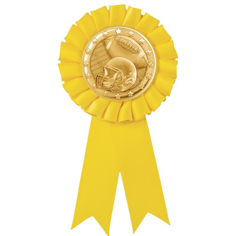 YELLOW MYLAR ROSETTES