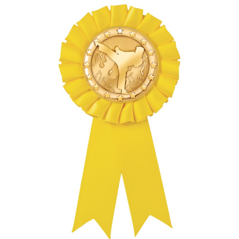 YELLOW MYLAR ROSETTES
