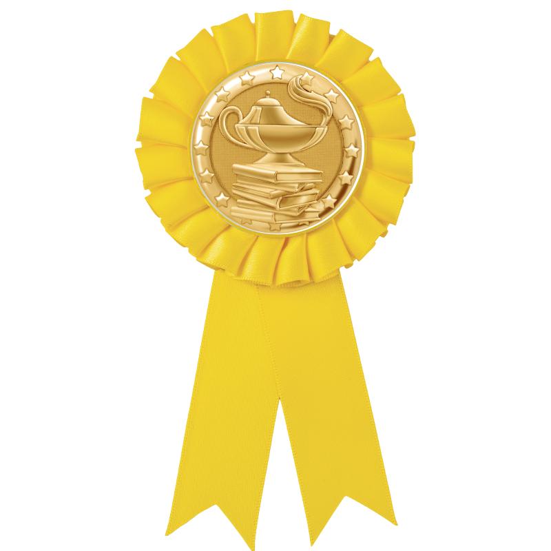 YELLOW MYLAR ROSETTES